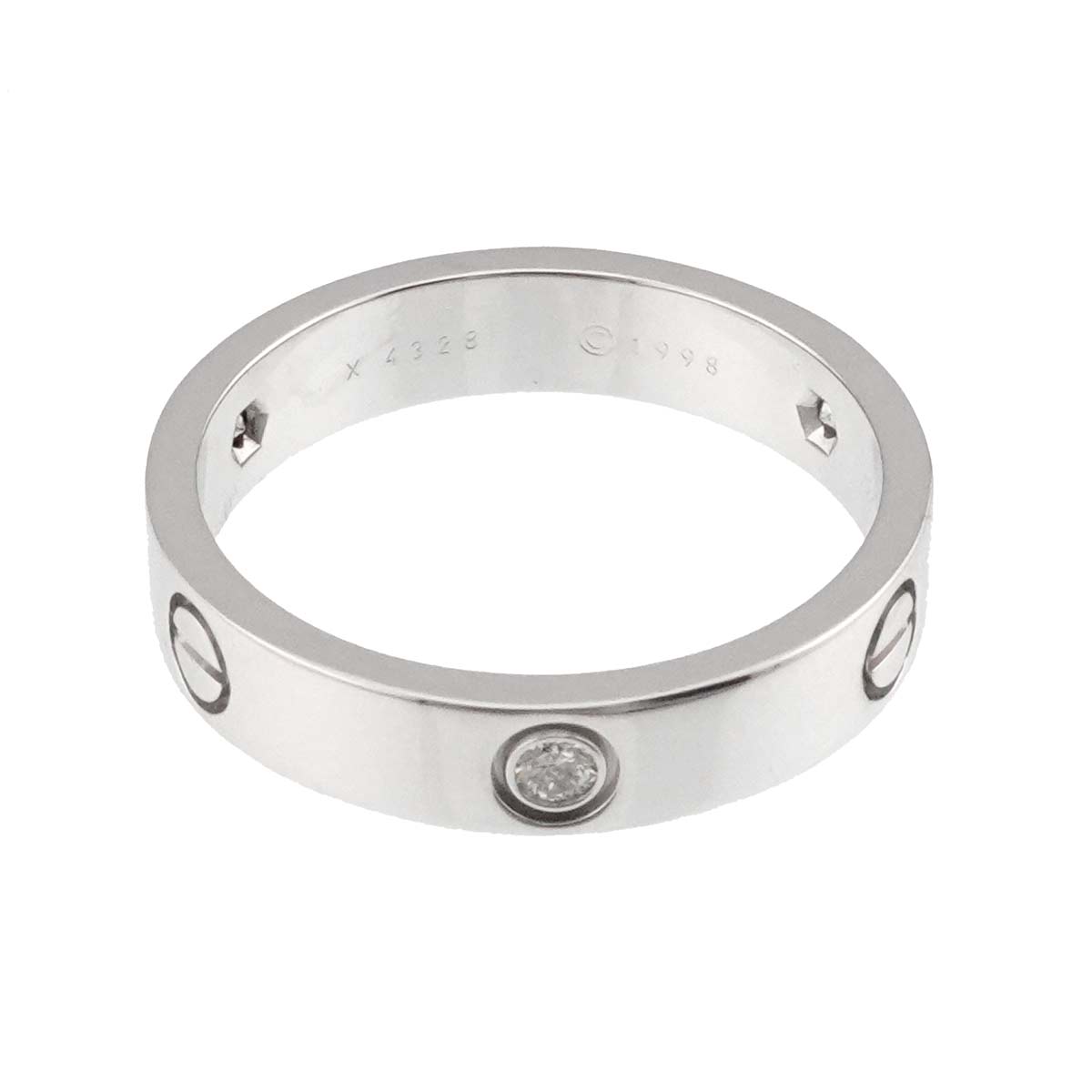 Love Ring Diamond 3P 18K White Gold 750 size71 13.25-13.5(US)