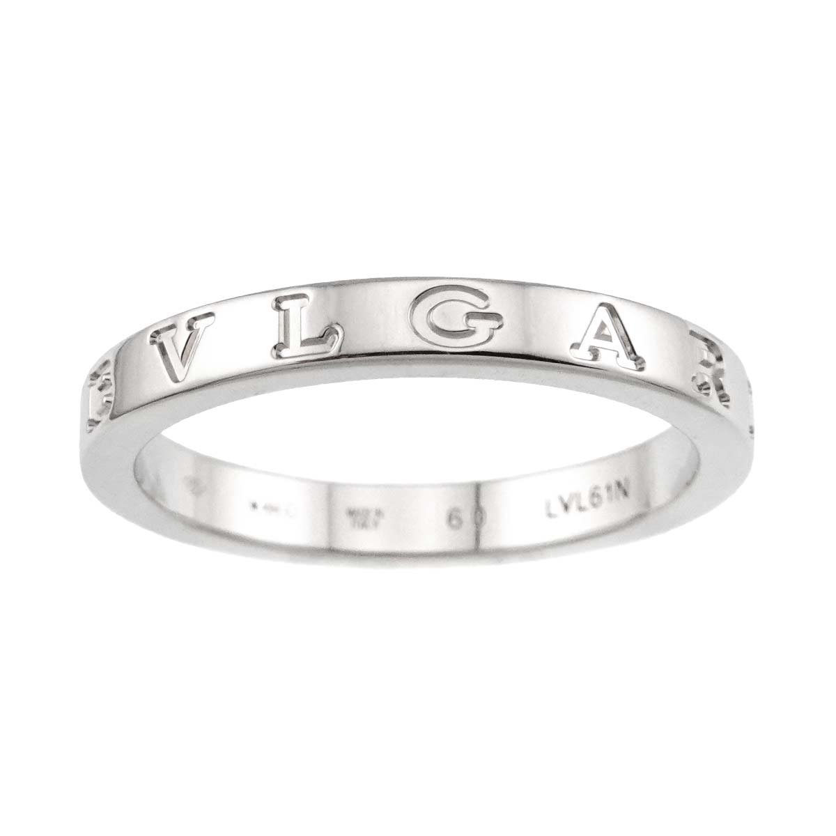 Double logo Ring Platinum size60 8.75-9(US)