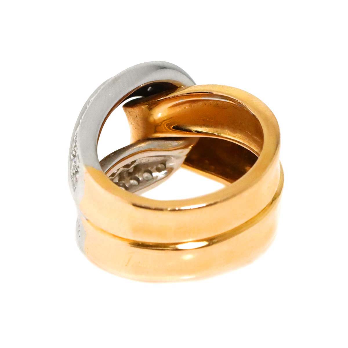 Diamond Ring 18K PG WG 750 6.25-6.5(US)