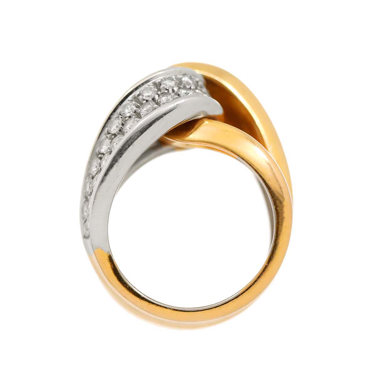 Diamond Ring 18K PG WG 750 6.25-6.5(US)