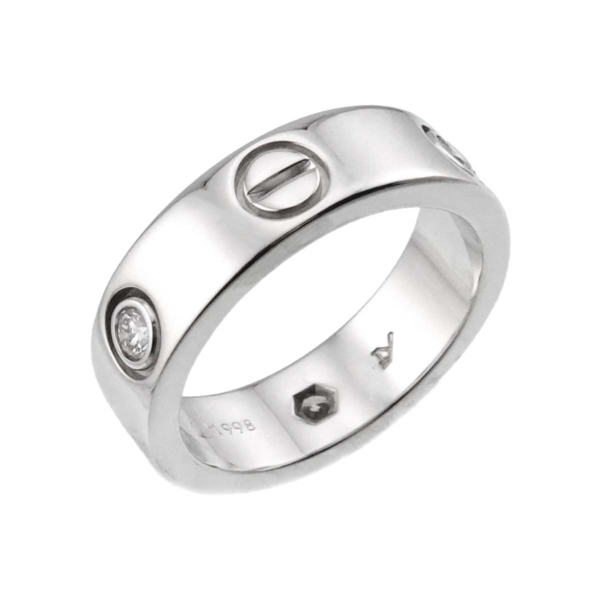 Love Ring Diamond 3P 18K White Gold size51 5.25-5.5(US)