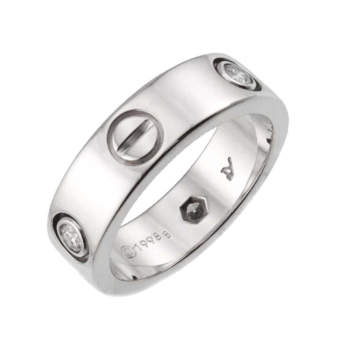 Love Ring Diamond 3P 18K White Gold size51 5.25-5.5(US)