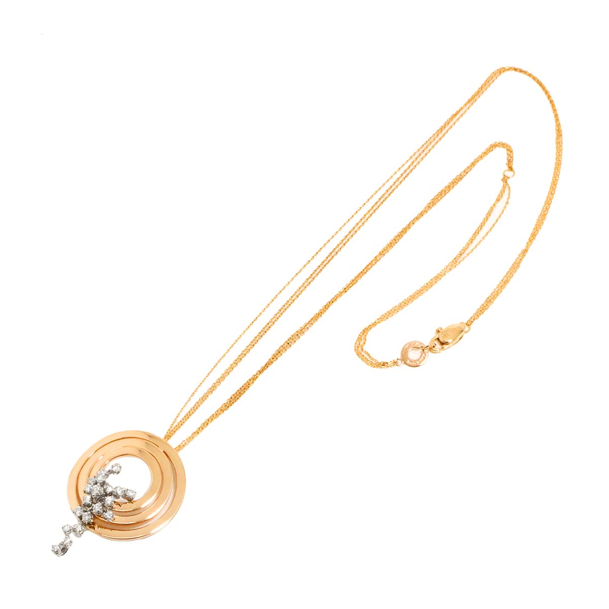 Diamond Necklace 18K WG PG 750