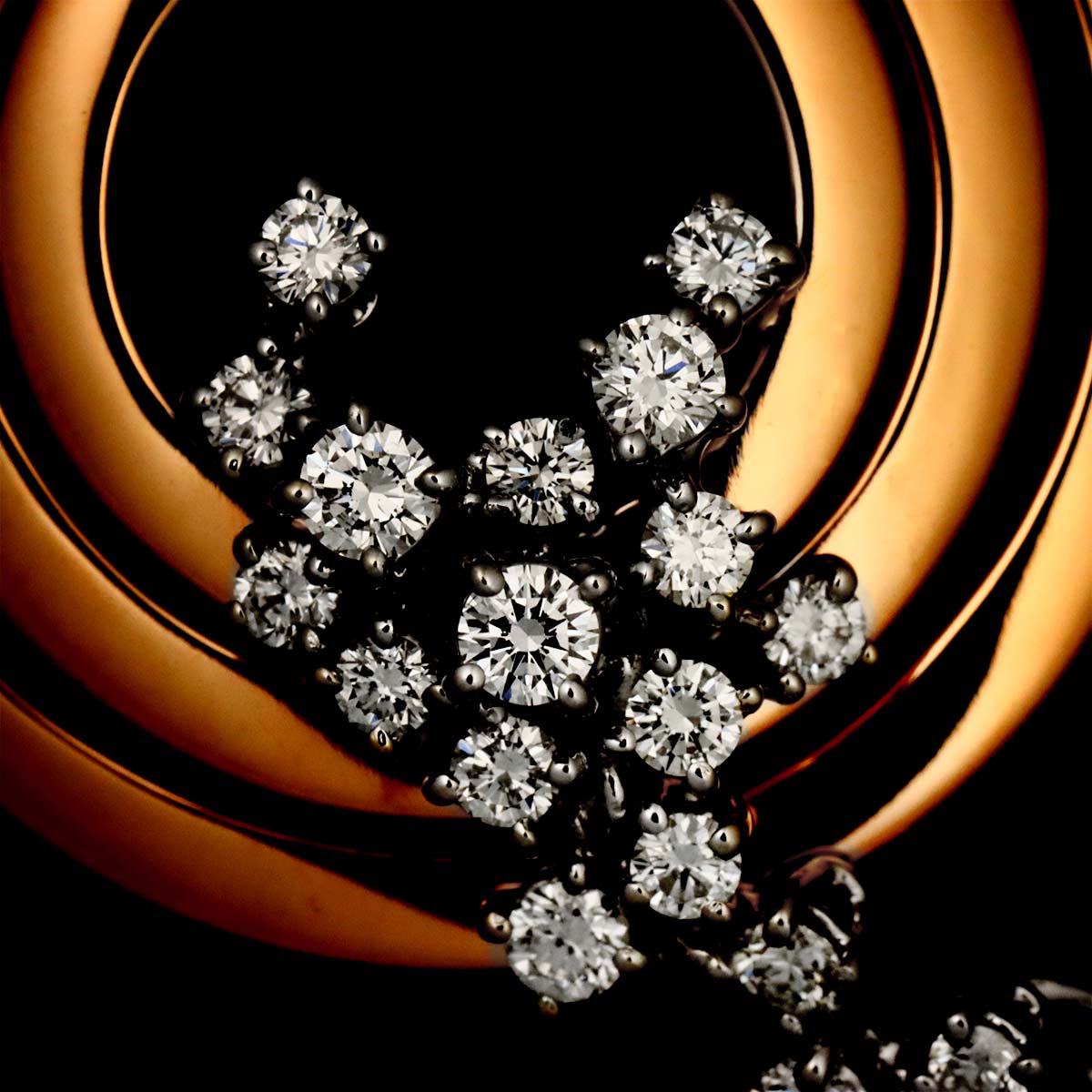 Diamond Necklace 18K WG PG 750