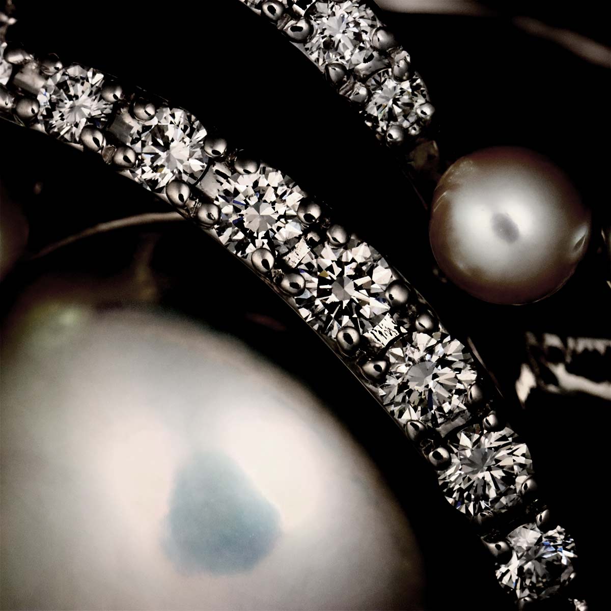 TASAKI Mabe Pearl Akoya Pearl Diamond 0.54ct Ring 18K WG 6.25-6.5