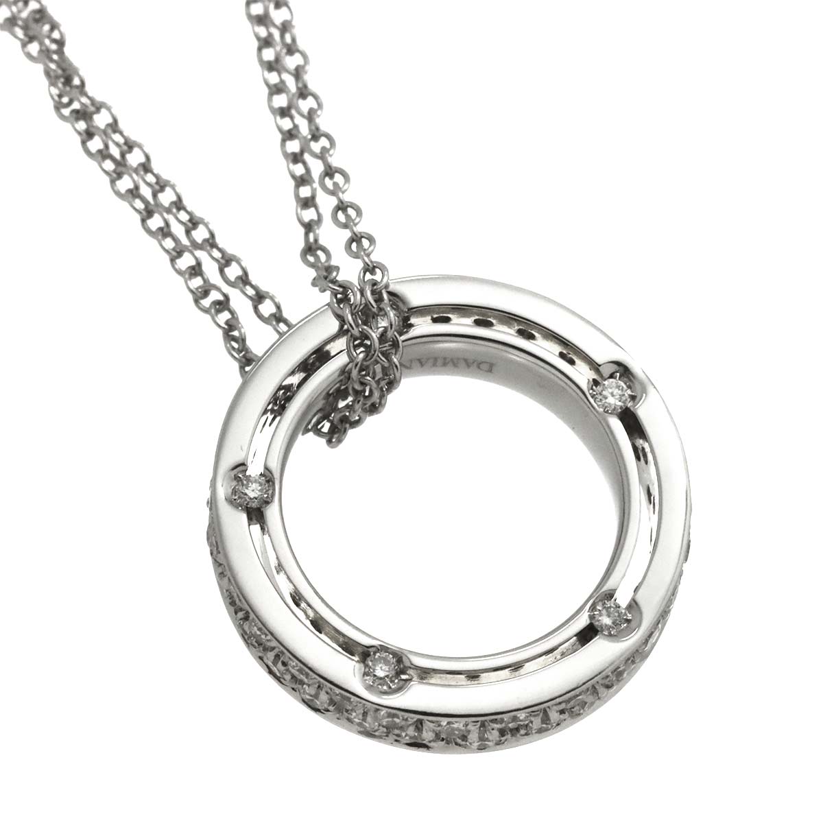 D-SIDE Diamond Necklace 18K White Gold 750