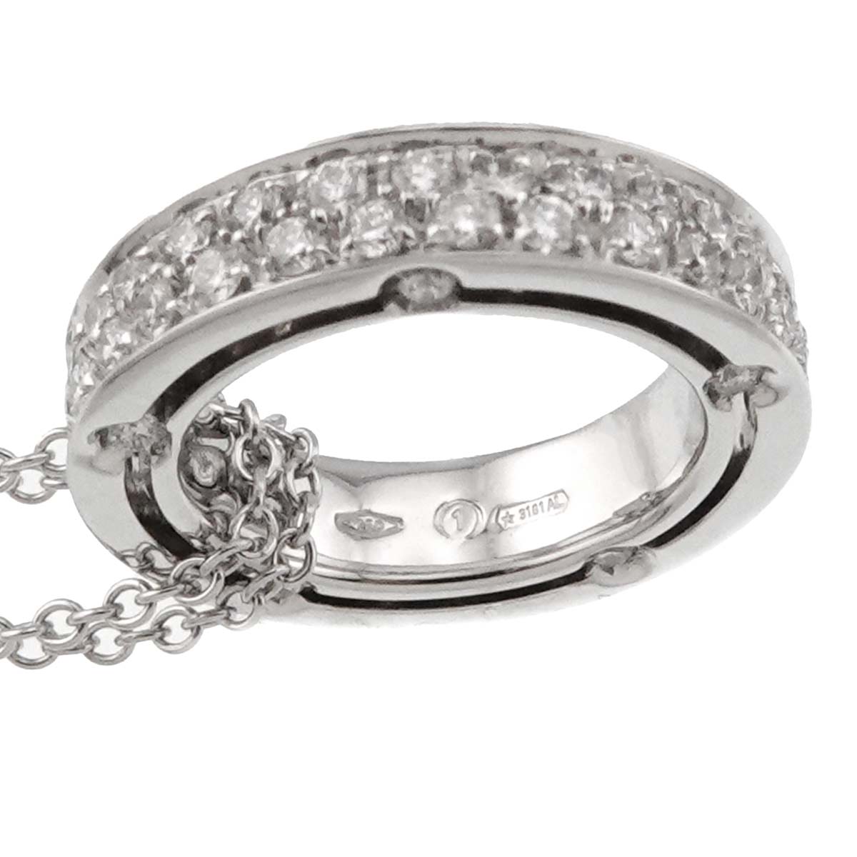 D-SIDE Diamond Necklace 18K White Gold 750