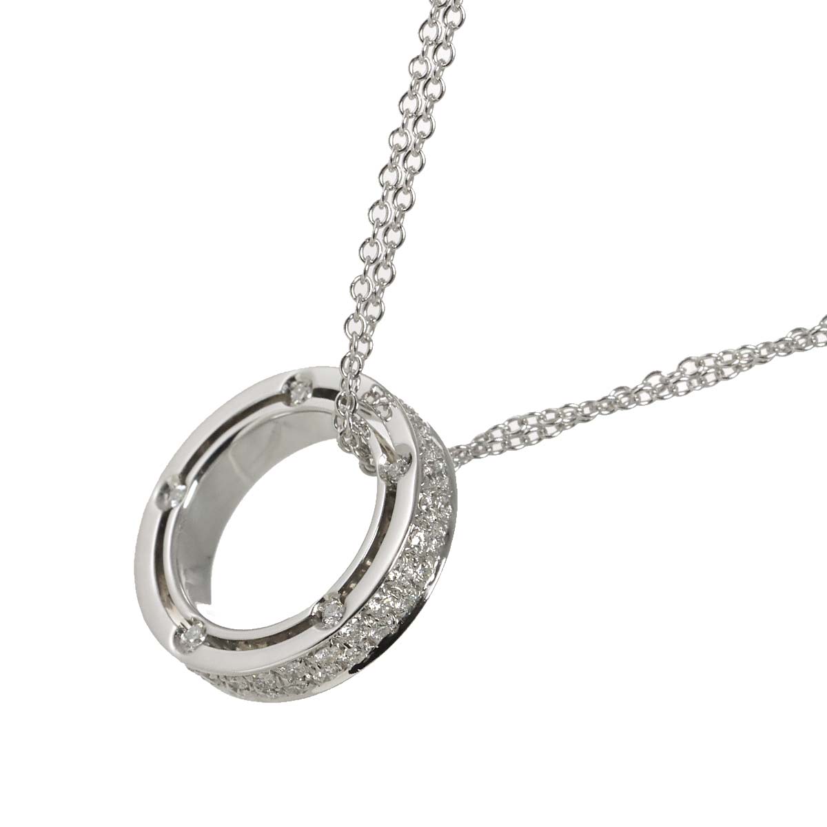 D-SIDE Diamond Necklace 18K White Gold 750