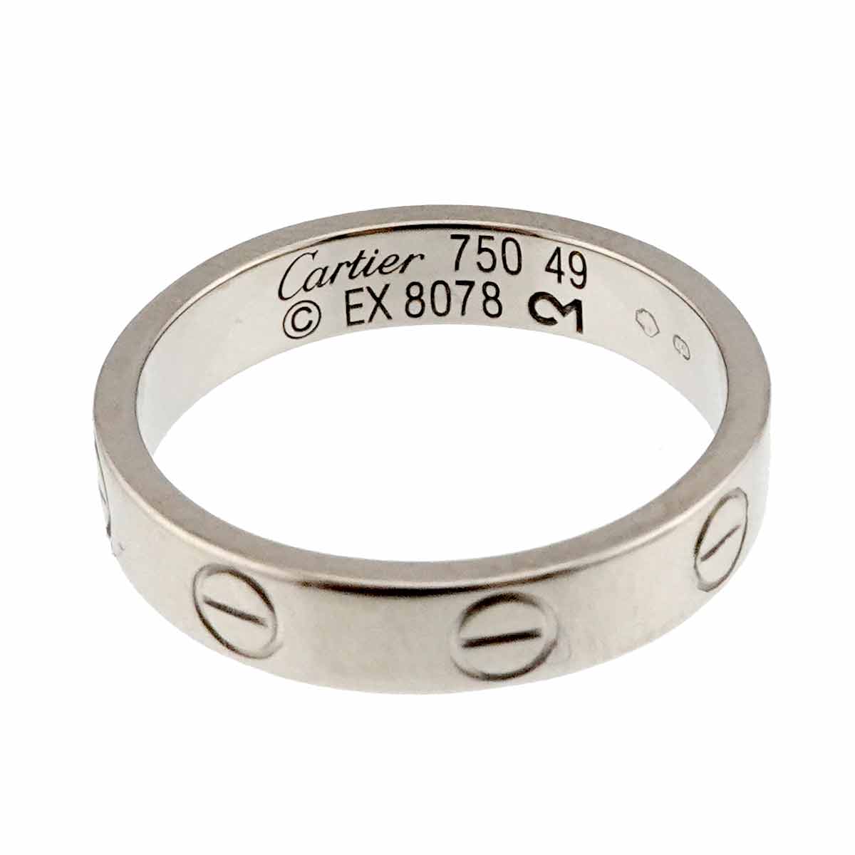 Mini Love Ring 18K White Gold 750 size49 4.75-5(US)