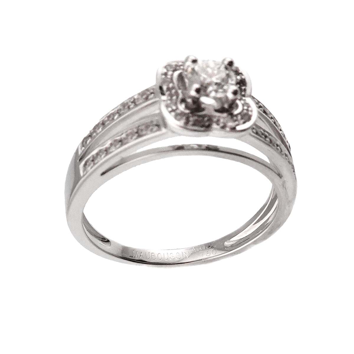 MAUBOUSSIN Diamond Ring 18K WG 750 size4.75-6(US)