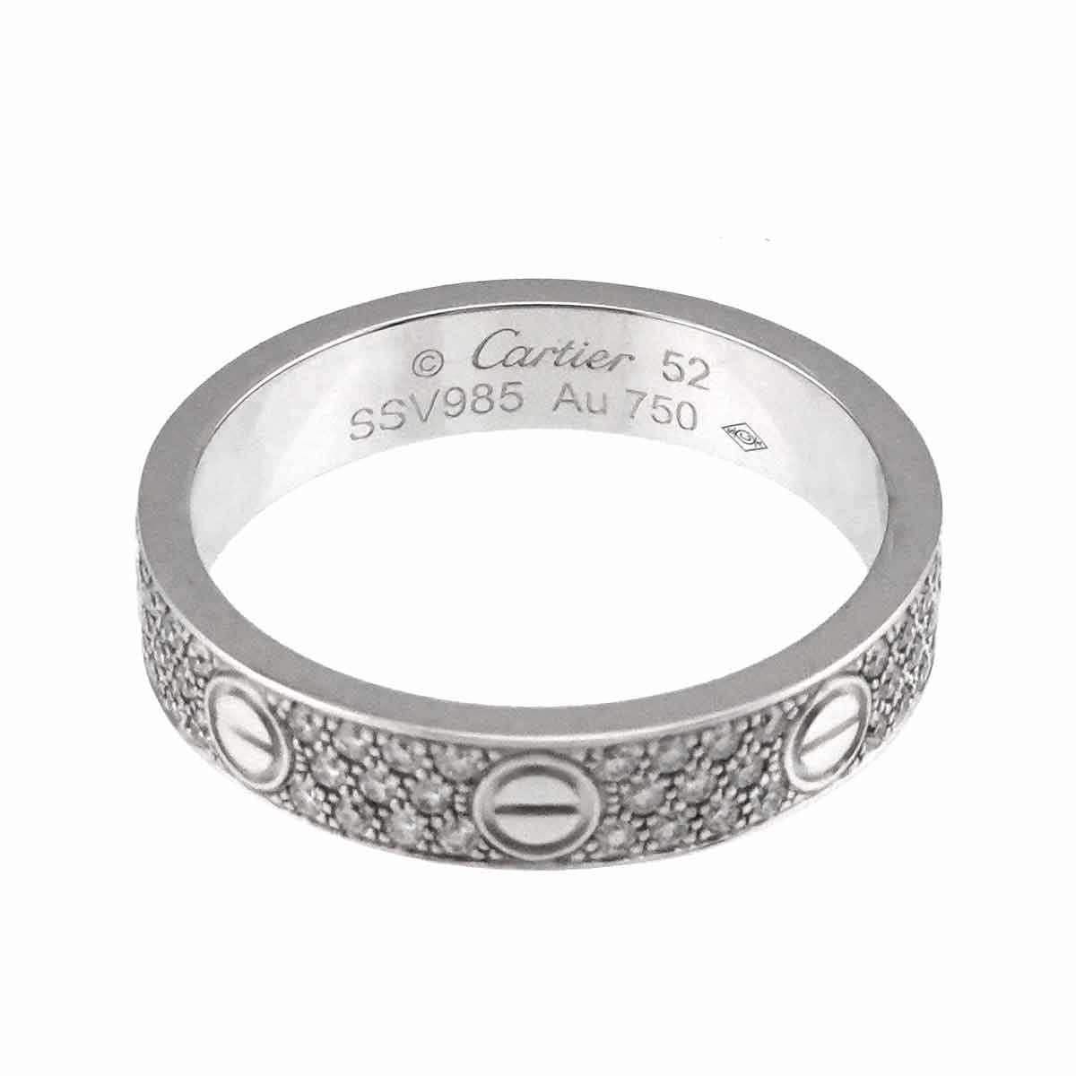 Mini Love Ring Full Pave Diamond 18K WG 750 size52 6(US)