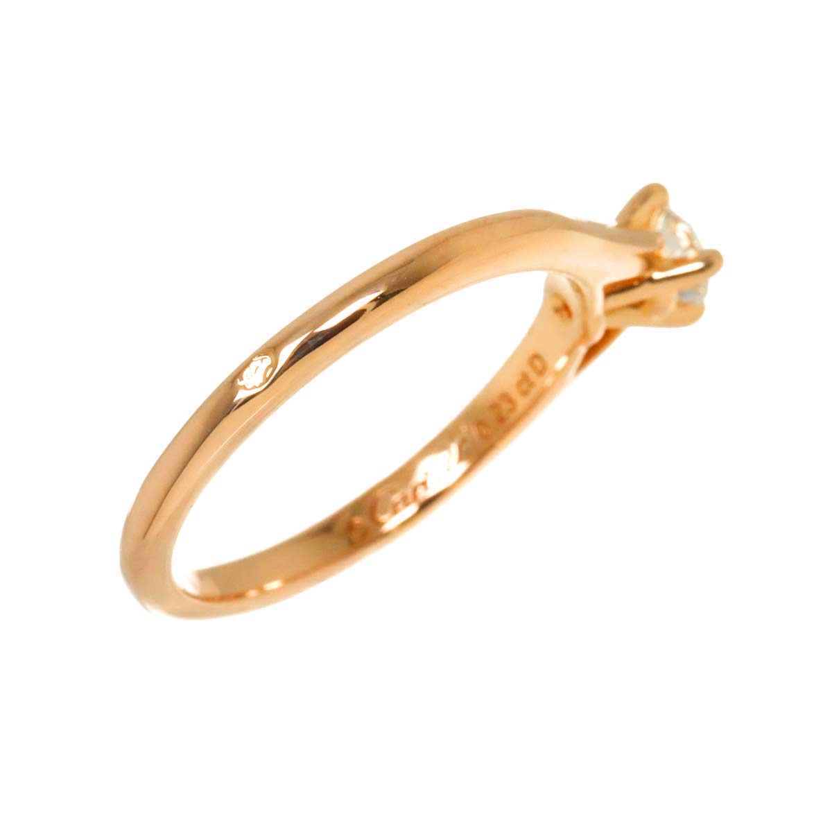 Diamond 0.23ct D/VVS2/EX Ring 18K PG size51 5.5-5.75(US)