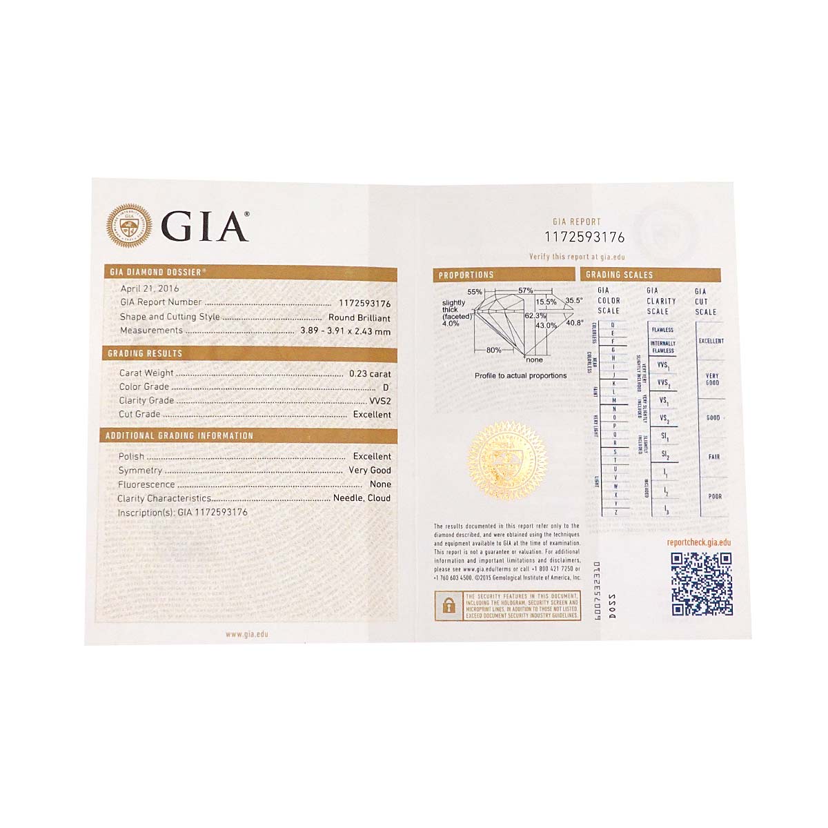 Diamond 0.23ct D/VVS2/EX Ring 18K PG size51 5.5-5.75(US)