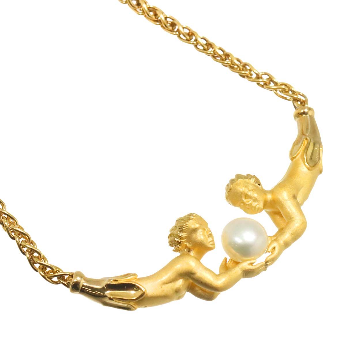 Freshwater cultured pearl necklace 18K YG 750