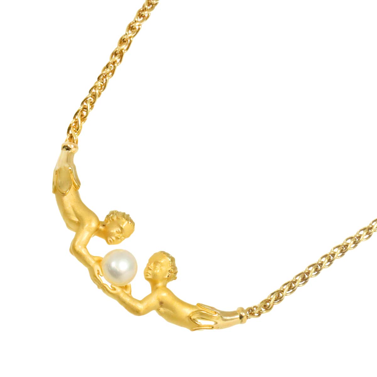 Freshwater cultured pearl necklace 18K YG 750