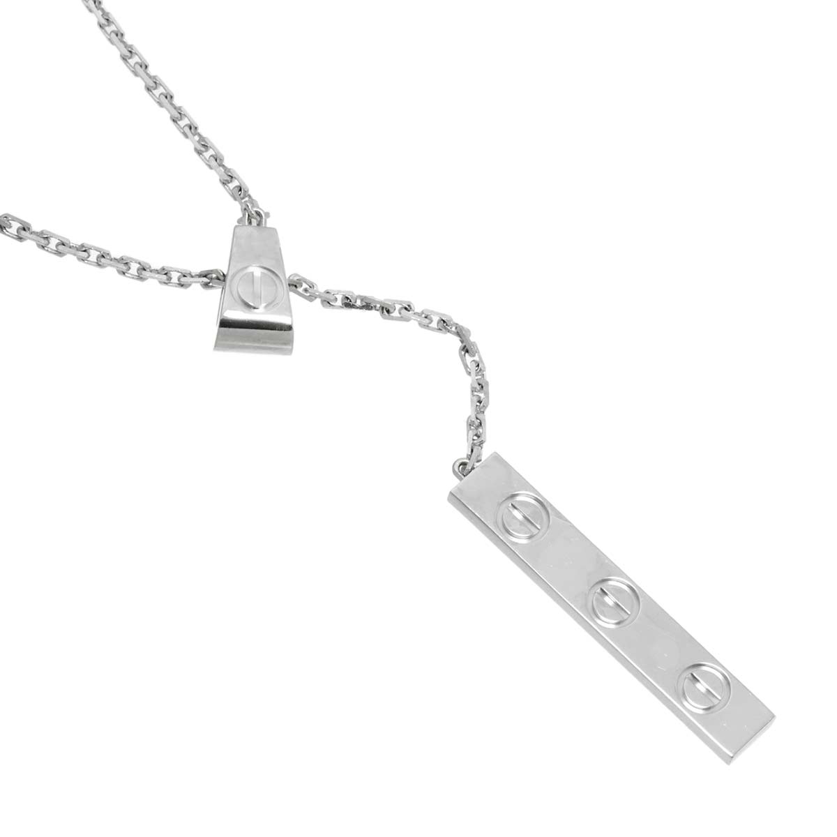 Love Plate Necklace 18K White Gold 750