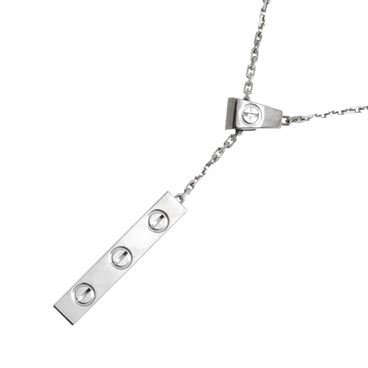Love Plate Necklace 18K White Gold 750
