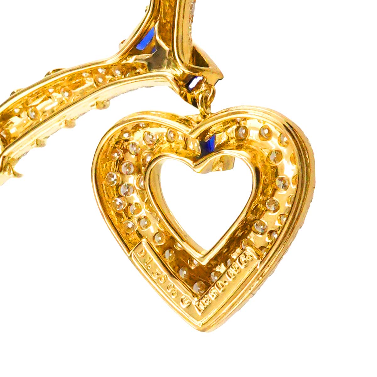 Sapphire 0.65ct Diamond 1.36ct Necklace 18K Yellow Gold 750