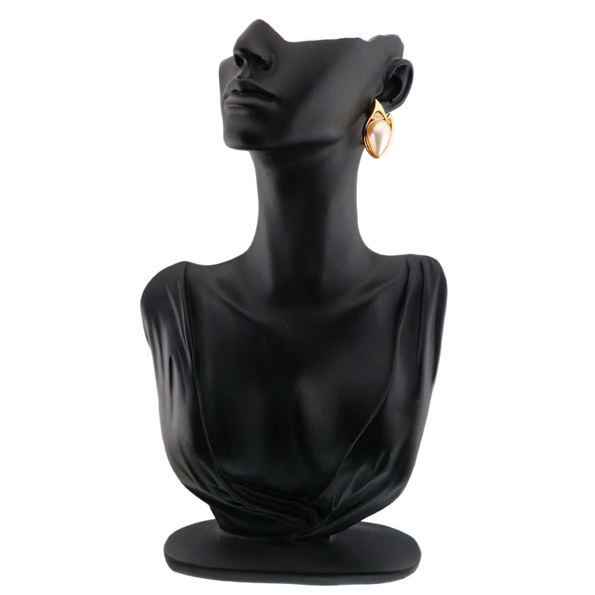 Mabe Pearl Diamond 0.09ctx2 Earrings Clip on 18K YG 750