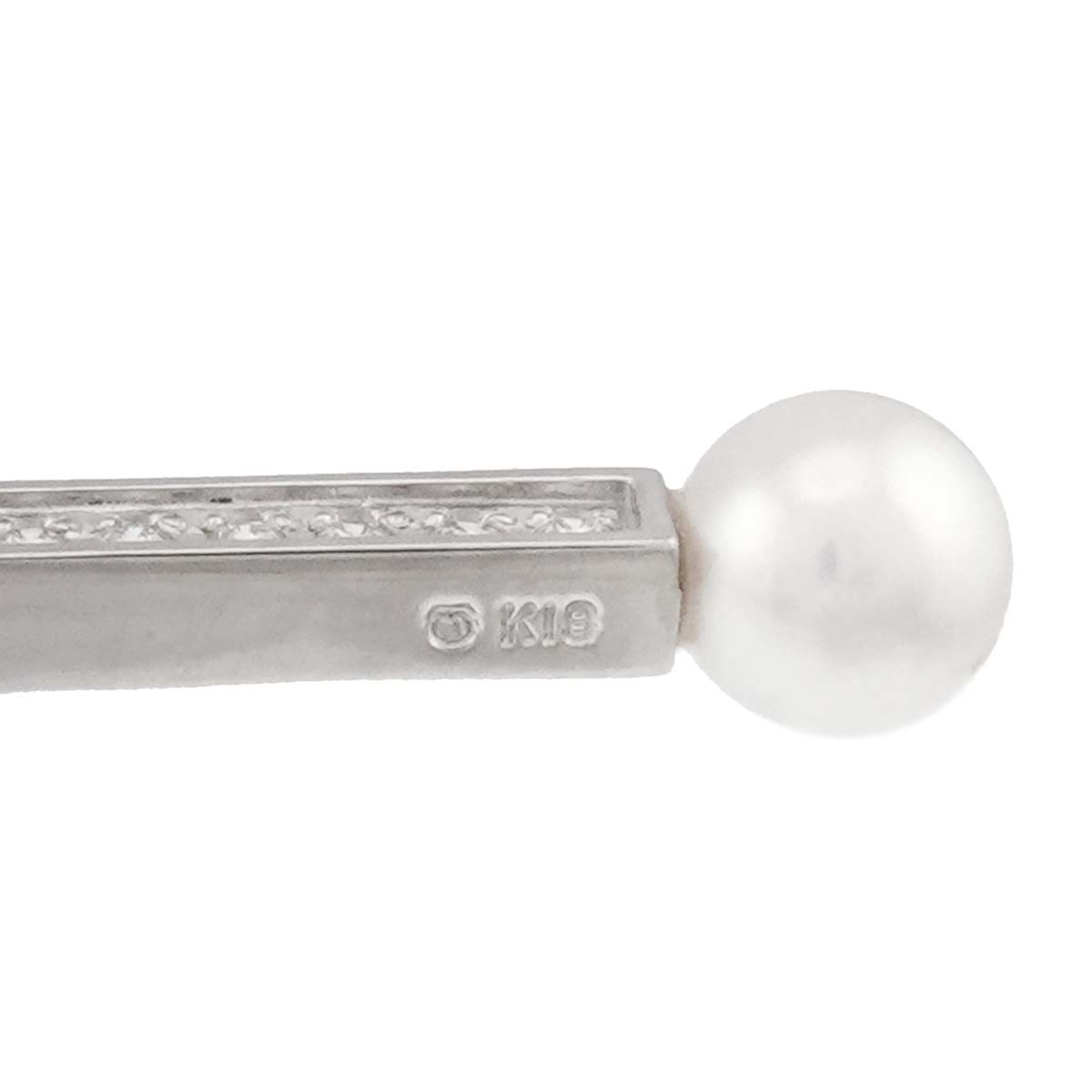 Akoya Pearl 5.9mm Diamond Necklace 18K WG 750