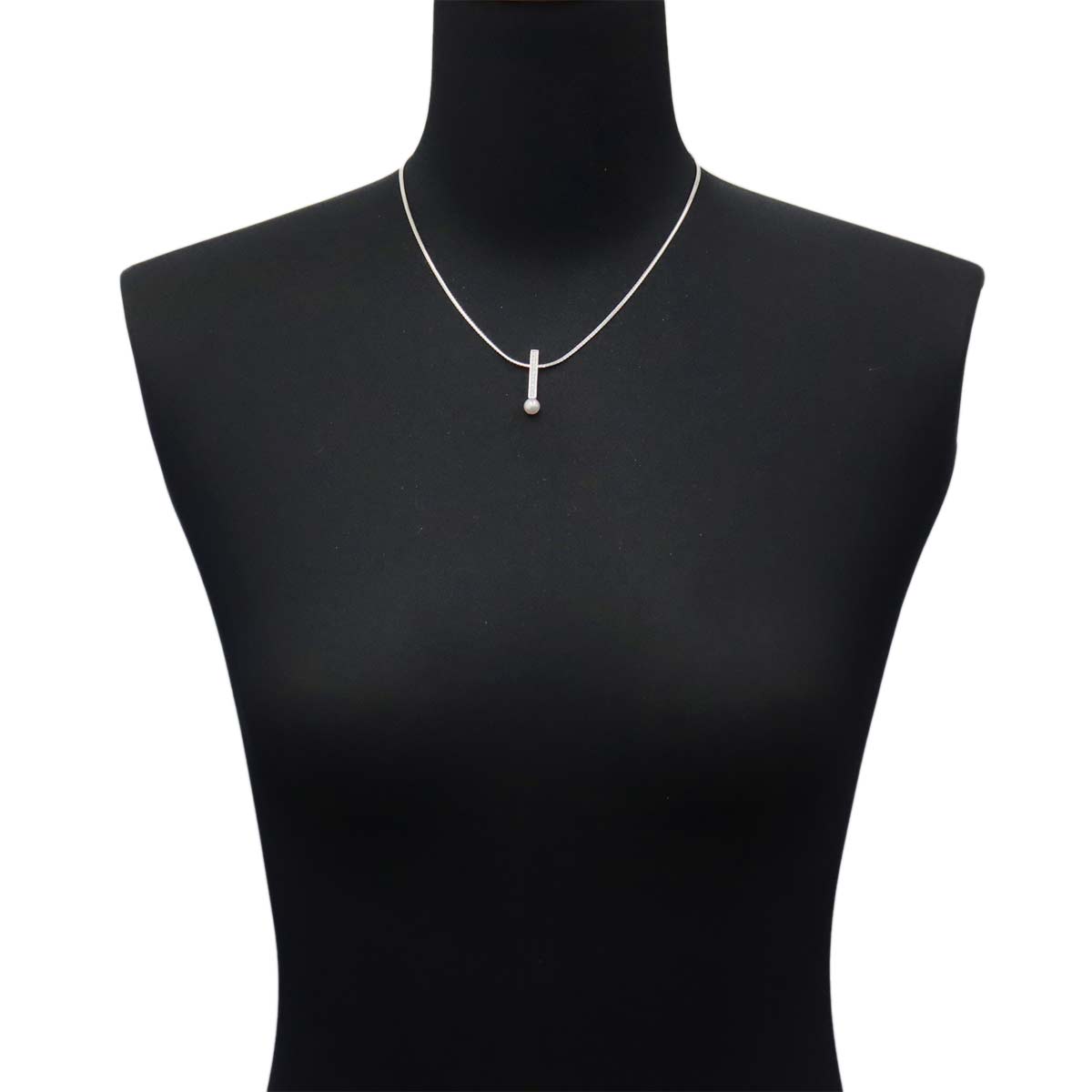 Akoya Pearl 5.9mm Diamond Necklace 18K WG 750