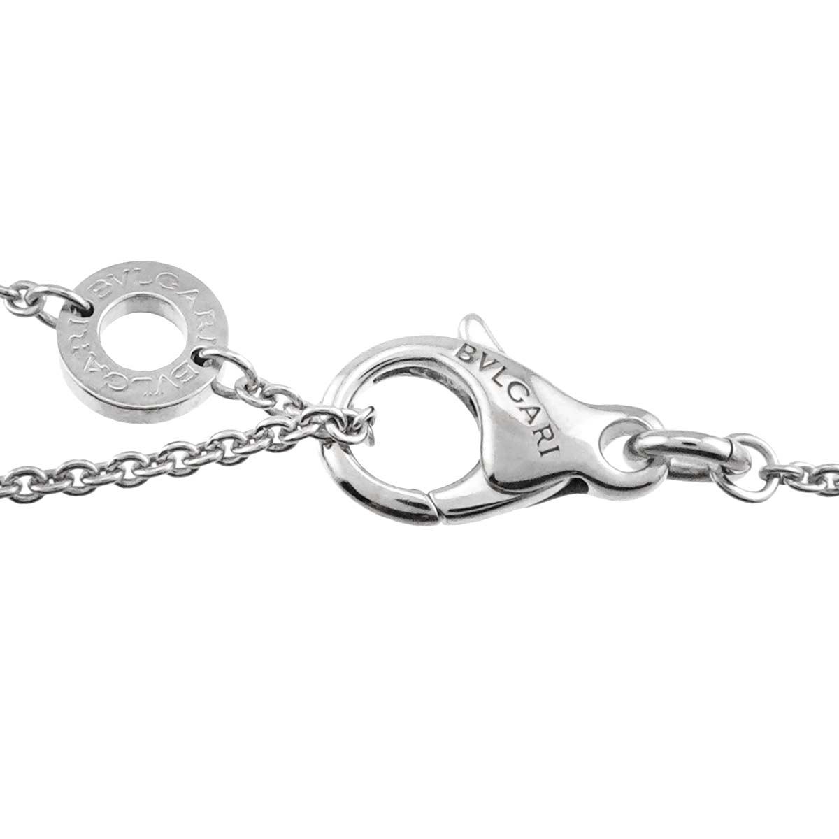 Double Logo Diamond Necklace 18K White Gold 750