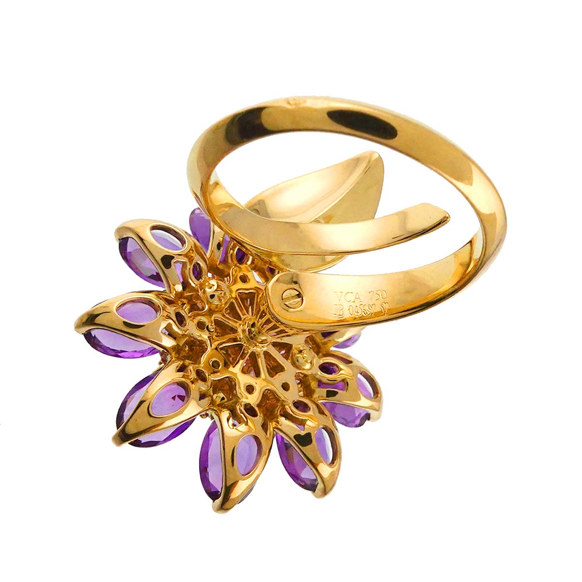 Hawaii Sapphire Amethyst Ring 18K YG Size:57 7.75-8 US