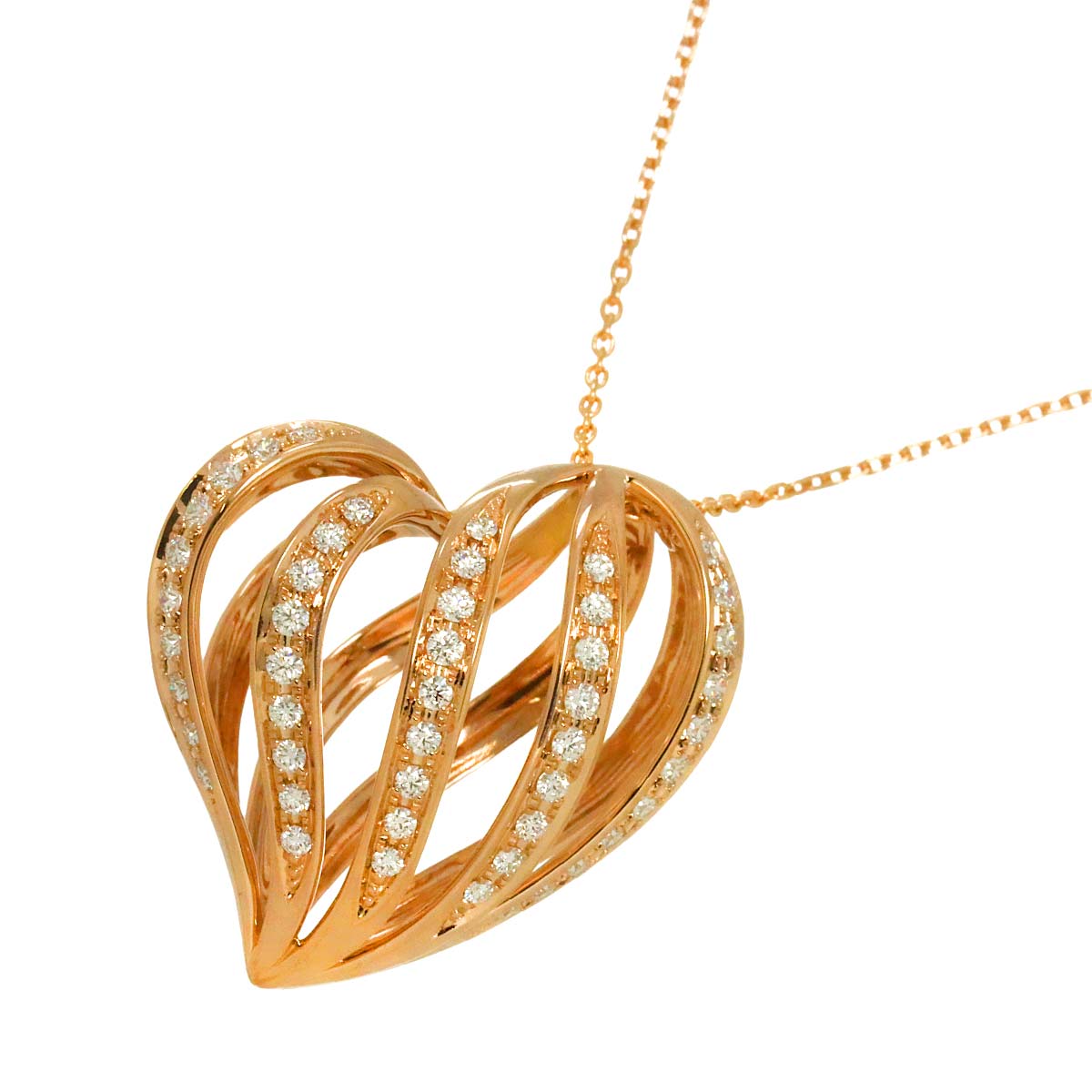 Diamond 0.31ct Long Necklace 18K Pink Gold 750