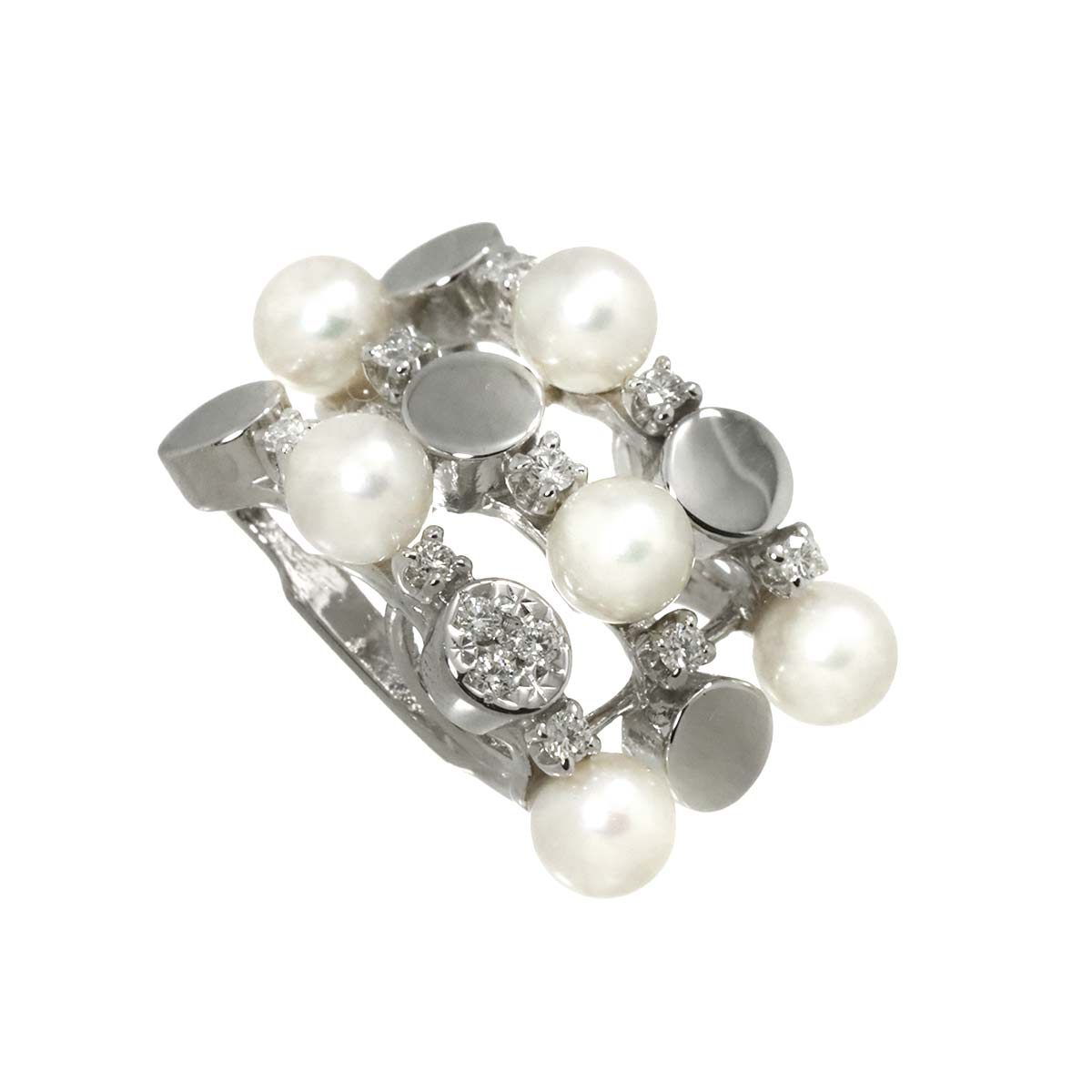 Akoya Pearl Diamond 0.11ct Pendant Top 18K WG 750