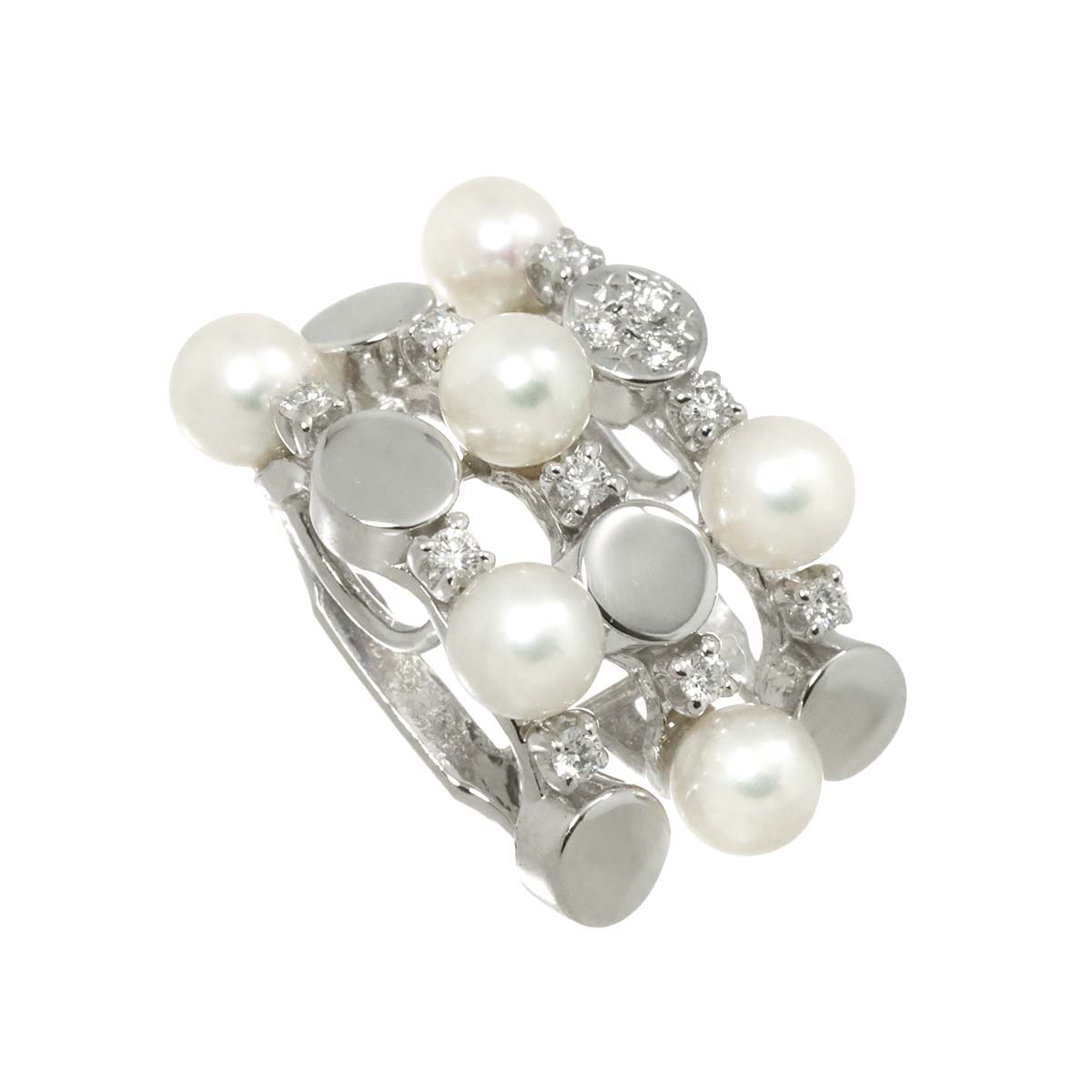 Akoya Pearl Diamond 0.11ct Pendant Top 18K WG 750