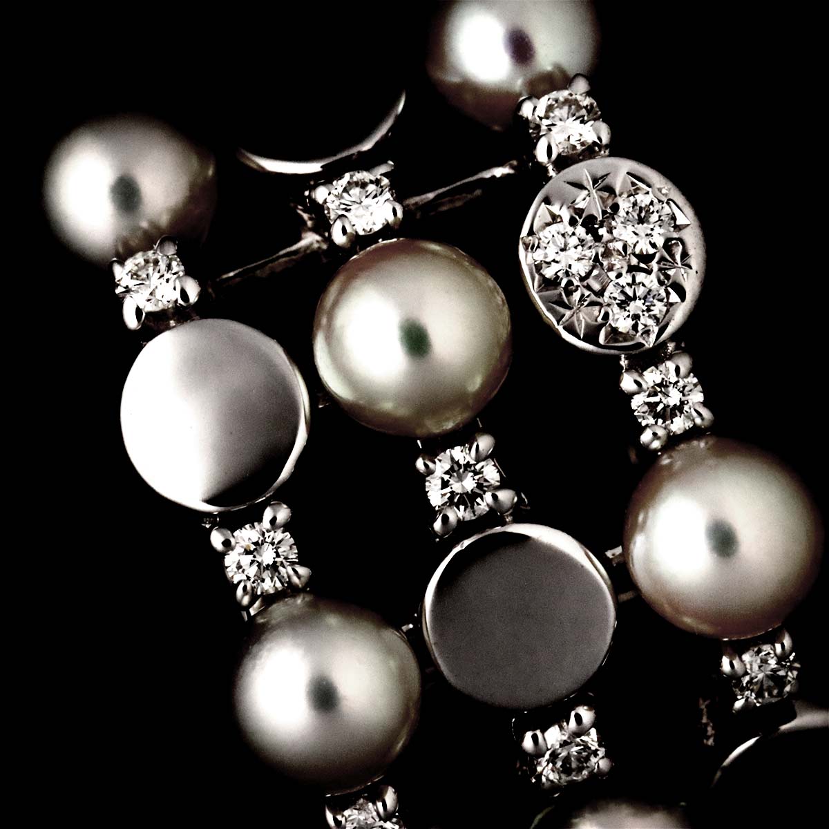 Akoya Pearl Diamond 0.11ct Pendant Top 18K WG 750