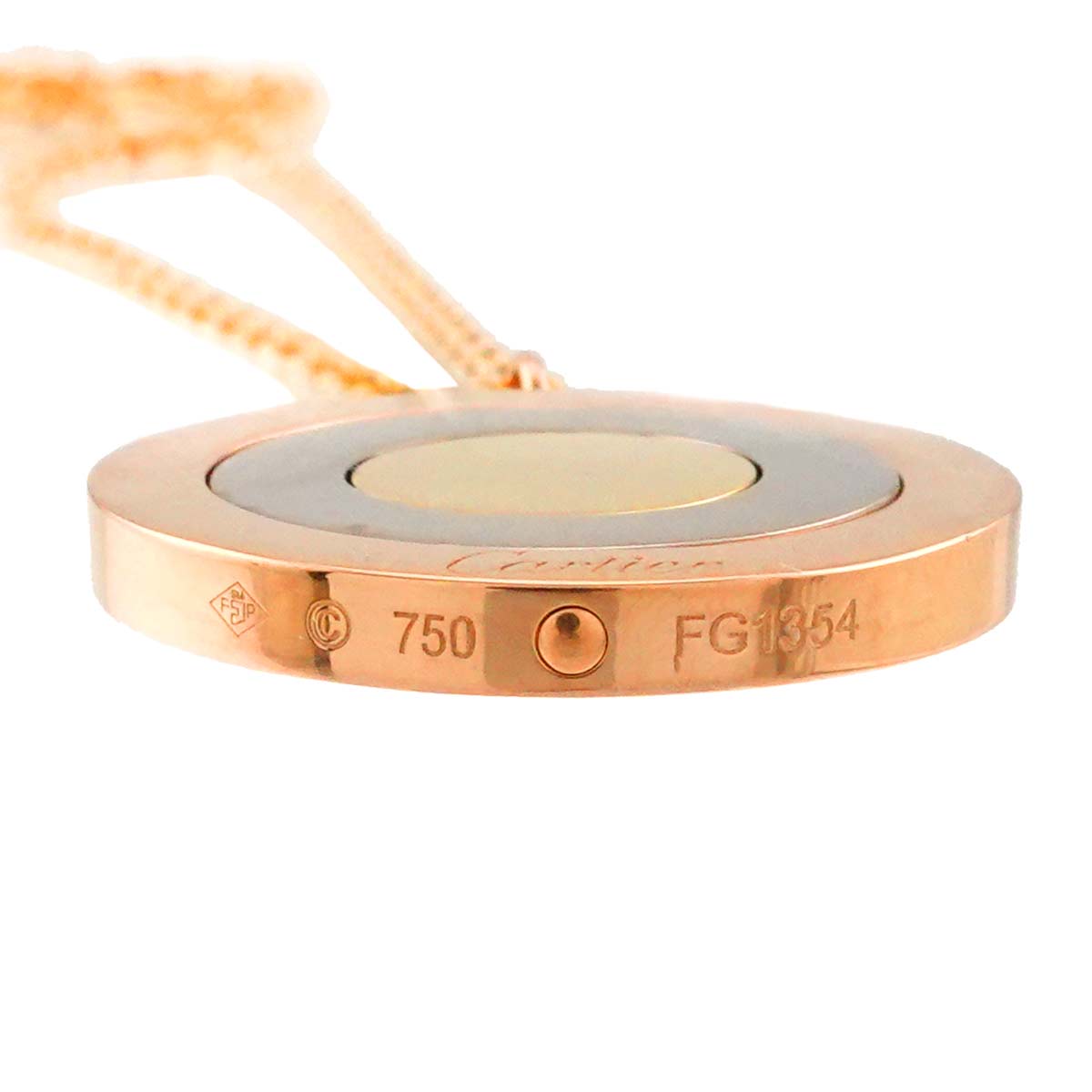 Round Trinity Necklace 18K YG WG PG 750