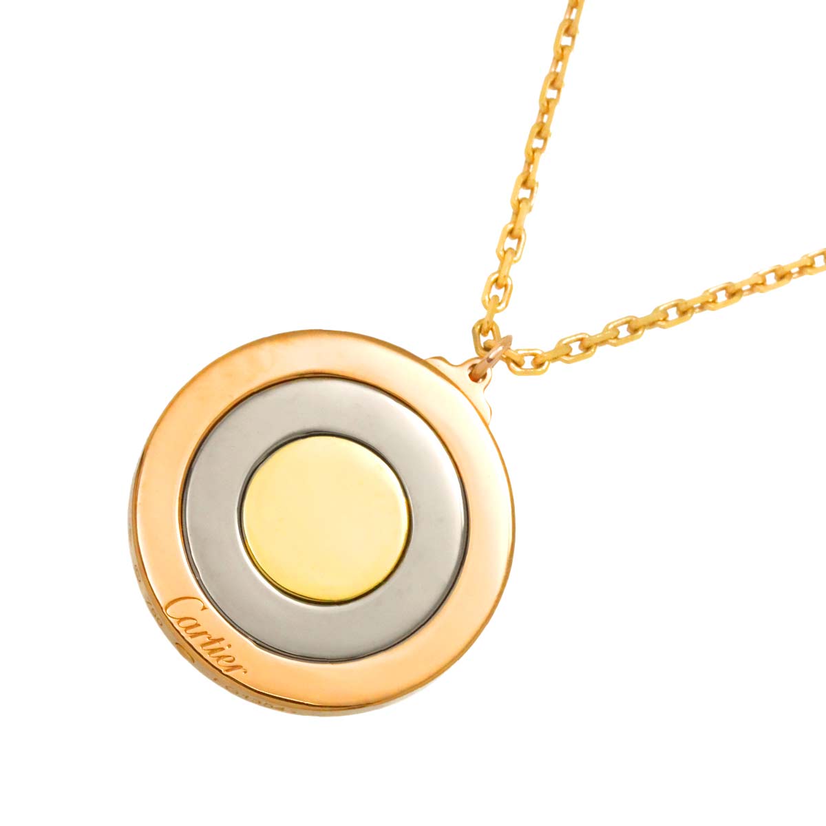 Round Trinity Necklace 18K YG WG PG 750