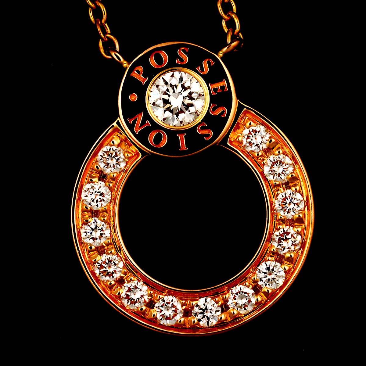 Possession Diamond Necklace 18K Pink Gold 750