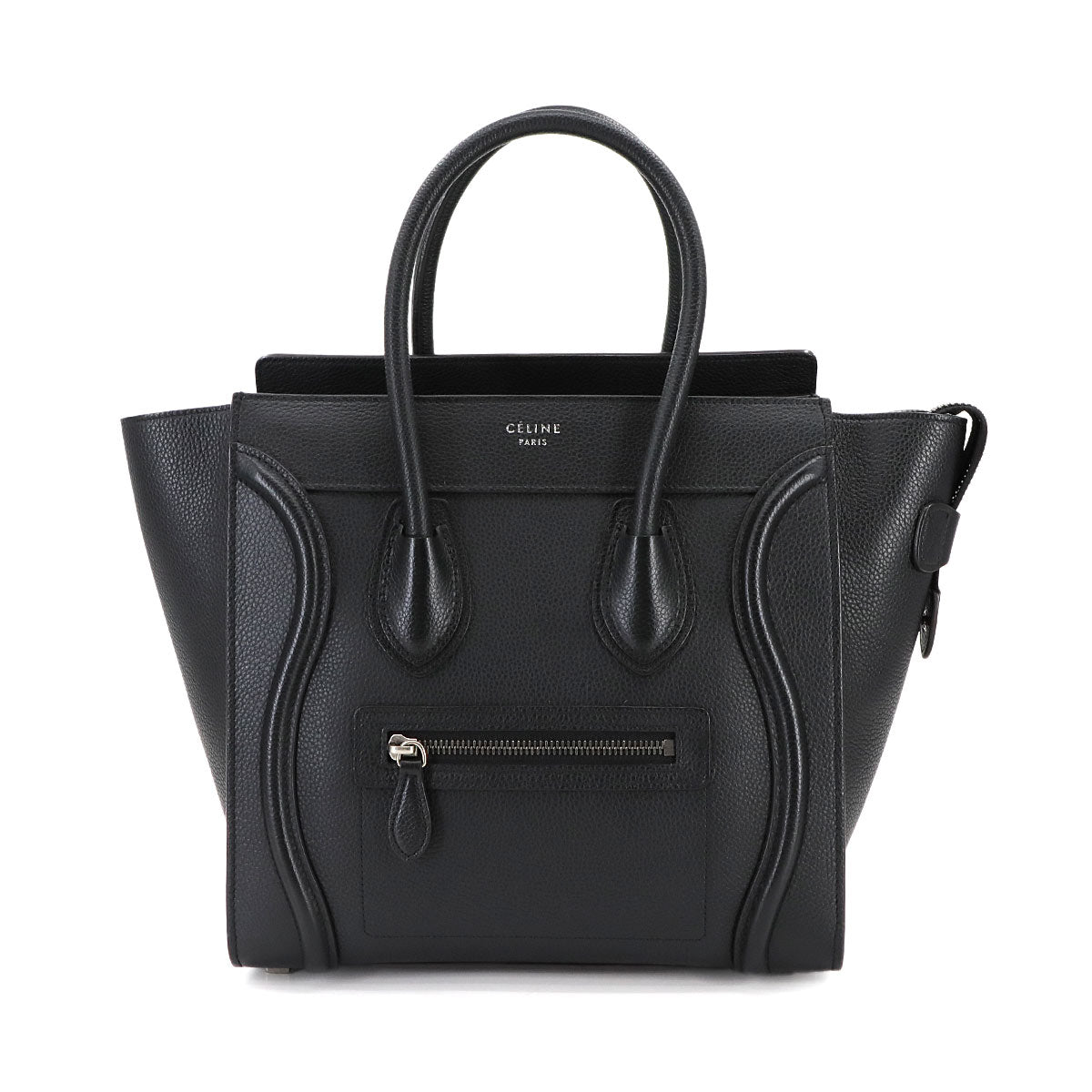 Luggage Micro Shopper Hand Bag Leather Black 167793 Purse