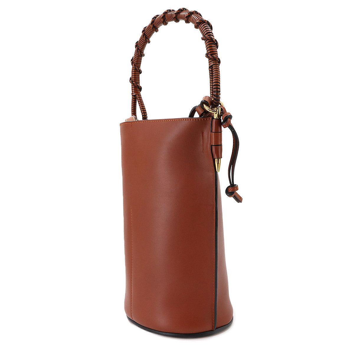 Gate Bucket Hand Shoulder Bag Leather Brown Purse Anagram