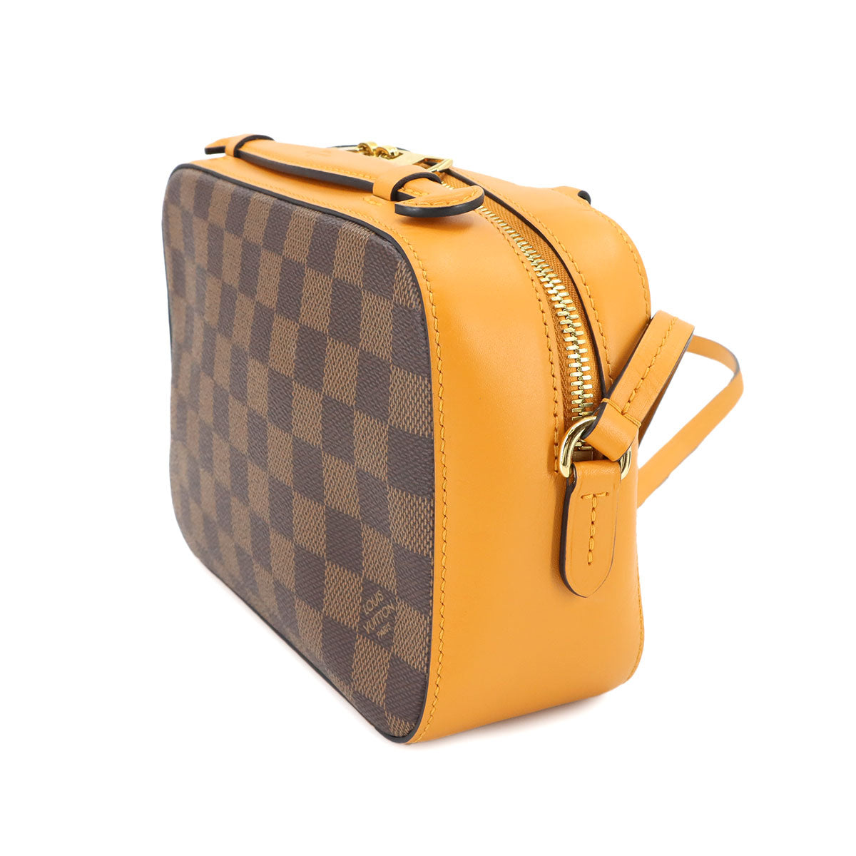 Damier Santa Monica Shoulder Bag Ebene Saffron N40179