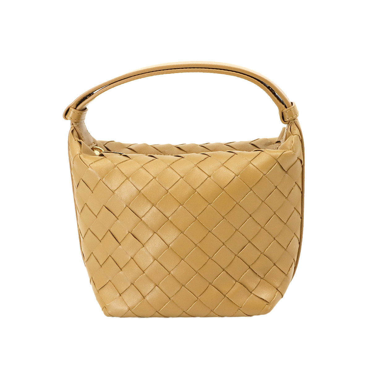 Intrecciato Wallace Hand Bag Lether Beige Purse