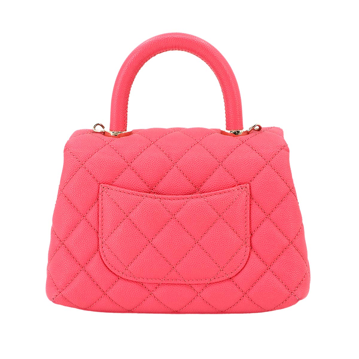 Matelasse Hand Shoulder Bag Leather Pink AS2215 Purse