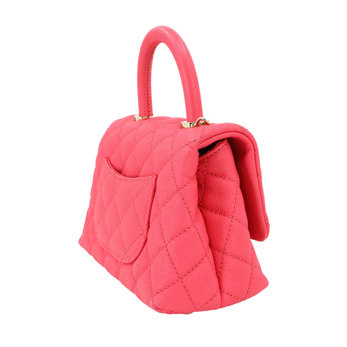 Matelasse Hand Shoulder Bag Leather Pink AS2215 Purse