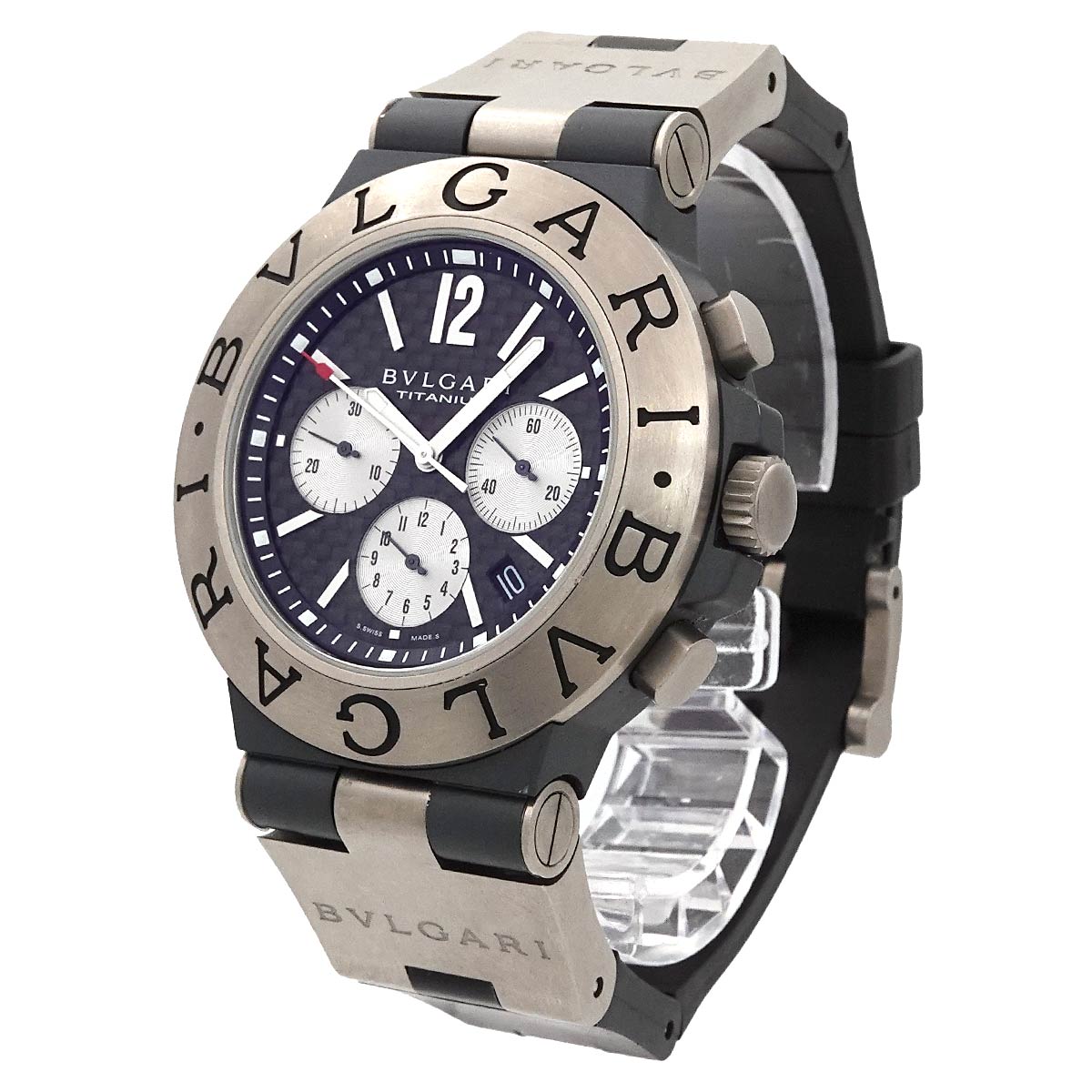 Diagono TI44TACH Titanium Date Carbon Automatic Black Dial