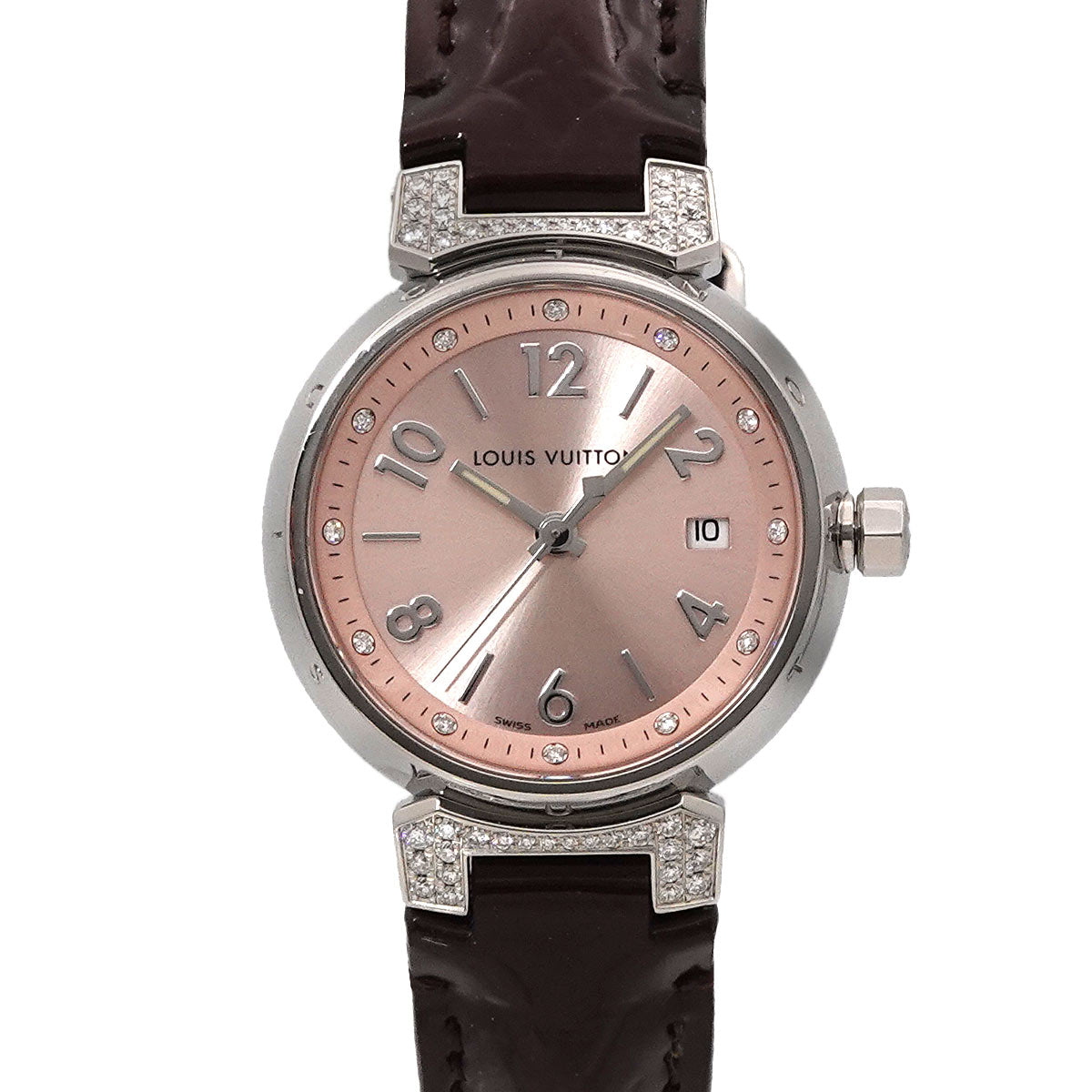 Tambour Brush Diamond PM Q121Y Quartz Pink Dial