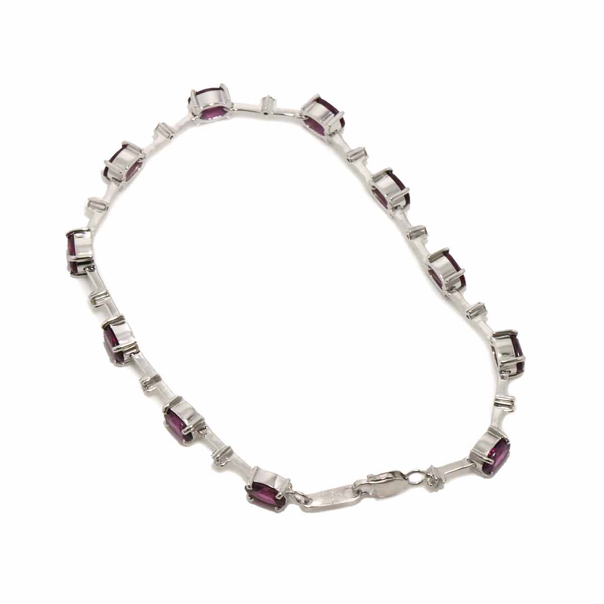 Garnet 5.66ct Diamond 0.16ct Bracelet 18K K18 WG White Gold 750