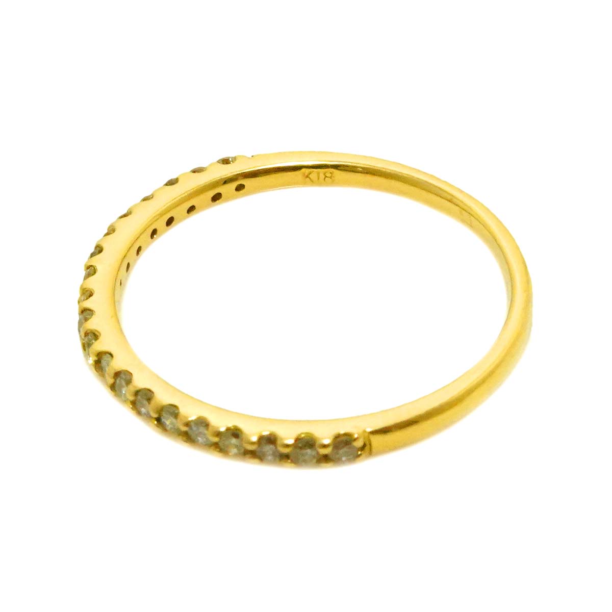 Diamond 0.20ct Ring 18K YG Yellow Gold 750 5.5-5.75(US)