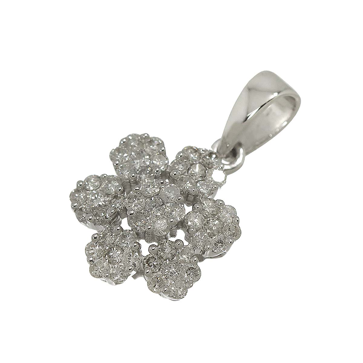 Diamond 0.52ct Pendant Top 18K K18 WG White Gold 750