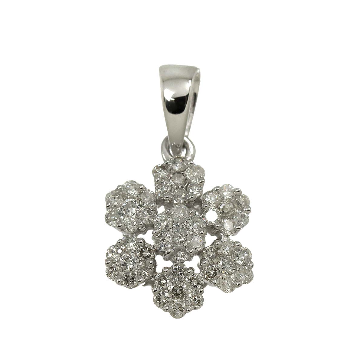 Diamond 0.52ct Pendant Top 18K K18 WG White Gold 750