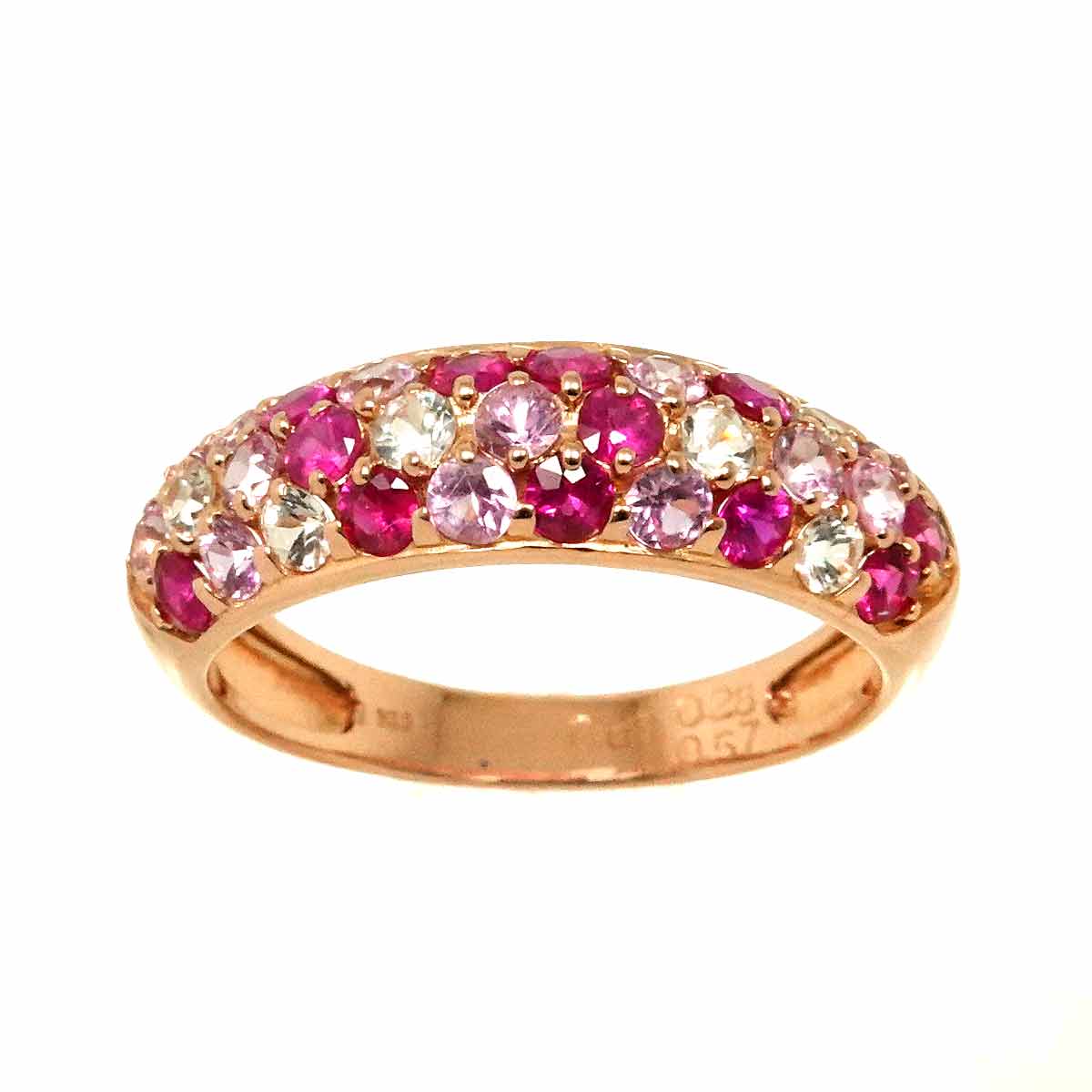 Sapphire 0.61ct/0.57ct Diamond 0.28ct Ring 18K 750 5.5-5.75(US)