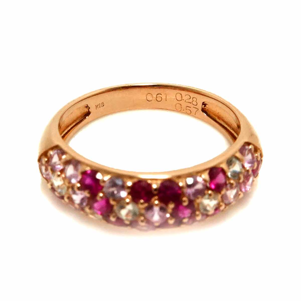 Sapphire 0.61ct/0.57ct Diamond 0.28ct Ring 18K 750 5.5-5.75(US)