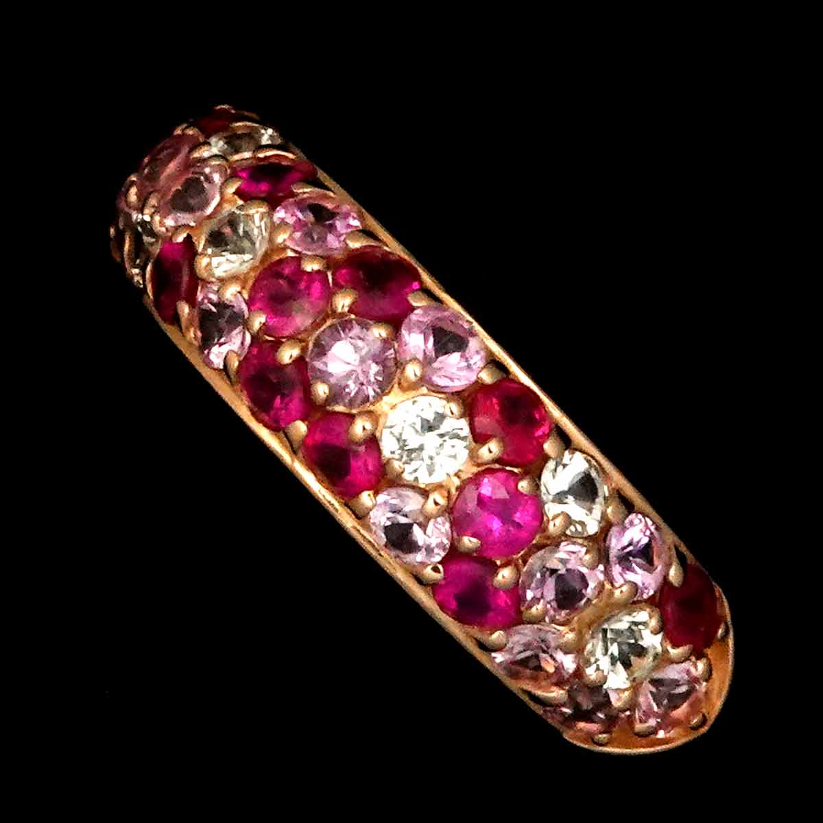 Sapphire 0.61ct/0.57ct Diamond 0.28ct Ring 18K 750 5.5-5.75(US)