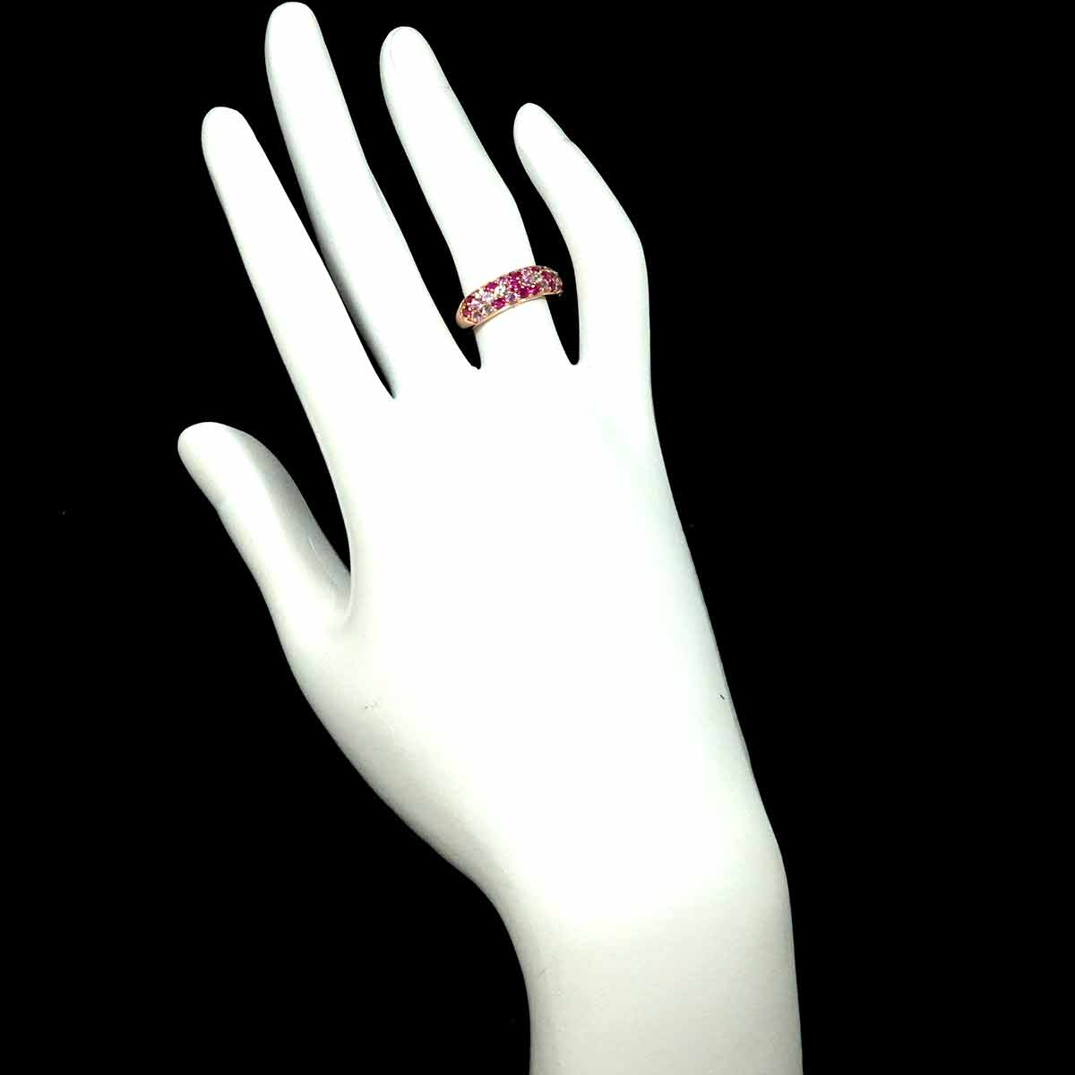 Sapphire 0.61ct/0.57ct Diamond 0.28ct Ring 18K 750 5.5-5.75(US)